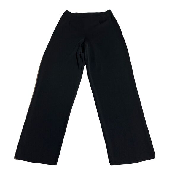 Exclusively MISOOK Size S ? M ? Petite Black Knit Pants High Waist Straight Leg - Picture 1 of 6